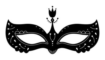 Black masquerade mask with white elements vector