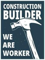 construction builder poster design vector