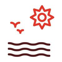 Sea Thick Line Two Color Icons For Personal And Commercial Use. vector