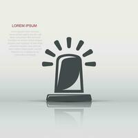 Emergency alarm icon in flat style. Alert lamp vector illustration on isolated background. Police urgency sign business concept.