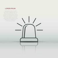 Emergency alarm icon in flat style. Alert lamp vector illustration on isolated background. Police urgency sign business concept.