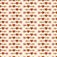 Cupid love bow and arrow pierces Couple of hearts vector seamless pattern. Love, Valentines day, Romantic texture background