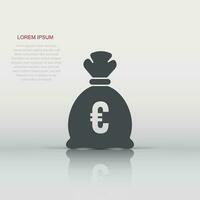 Money bag icon in flat style. Moneybag vector illustration on isolated background. Coin sack sign business concept.