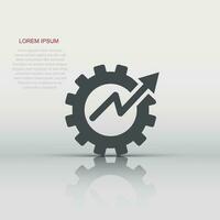 Productivity icon in flat style. Process strategy vector illustration on isolated background. Seo analytics sign business concept.