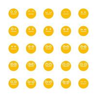 yellow face emoticon set vector