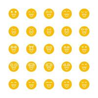 yellow face emoticon set vector