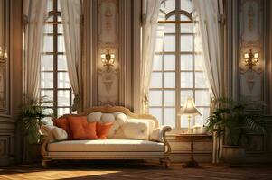 Luxury imperial interiors room with window photo