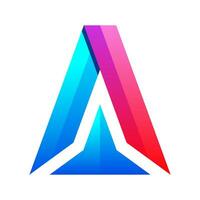 colorful letter A gradient logo design vector