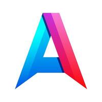 colorful letter A gradient logo design vector