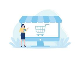 about online shopping concept flat illustration vector