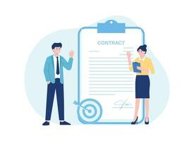 contract targets concept flat illustration vector