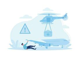 accident patient assistance concept flat illustration vector