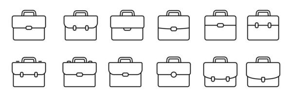 Briefcase icon. Business bag icon. Suitcase, portfolio symbol, linear style pictogram isolated on white. vector