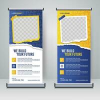 Corporate rollup or X banner design template vector