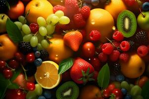 Collection of healthy and freshly fruit photo