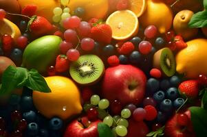 Collection of healthy and freshly fruit photo