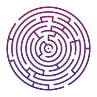 Circular labyrinth. A puzzle in the form of a labyrinth vector