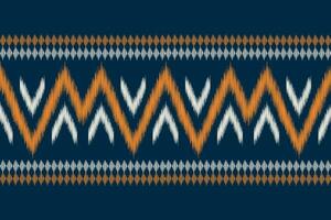 Ethnic Ikat fabric pattern geometric style.African Ikat embroidery Ethnic oriental pattern blue background. Abstract,vector,illustration.Texture,clothing,frame,decoration,carpet,motif. vector