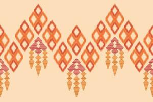 Ethnic Ikat fabric pattern geometric style.African Ikat embroidery Ethnic oriental pattern brown cream background. Abstract,vector,illustration.Texture,clothing,frame,decoration,carpet,motif. vector