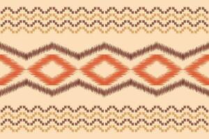 Ethnic Ikat fabric pattern geometric style.African Ikat embroidery Ethnic oriental pattern brown cream background. Abstract,vector,illustration.Texture,clothing,frame,decoration,carpet,motif. vector