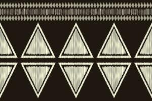 Ethnic Ikat fabric pattern geometric style.African Ikat embroidery brown Ethnic oriental pattern brown background. Abstract,vector,illustration.Texture,wallpaper,frame,decoration,carpet,motif. vector