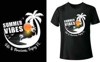 Life is precious enjoy it Summer vibes t-shirt design vector