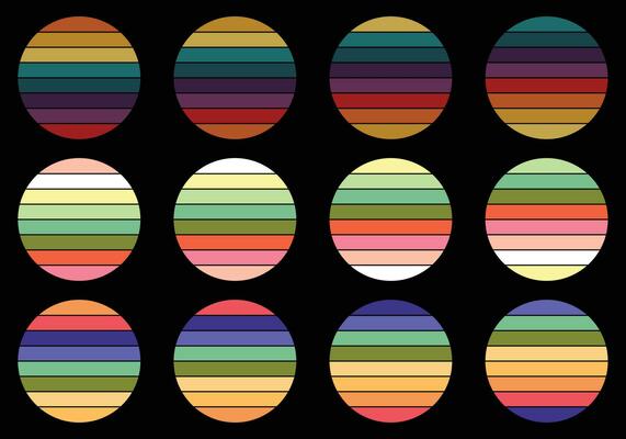 Retro vintage circle sunset background grunge sun vector element for tshirt design template