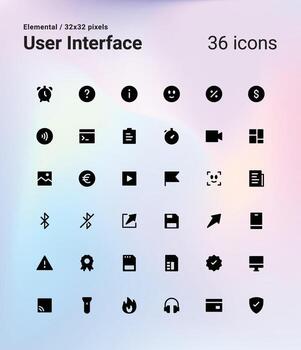 Solid User Interface Icon Pack vector