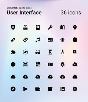 Solid User Interface Icon Pack vector