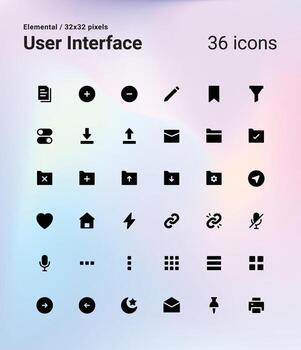 Solid User Interface Icon Pack vector