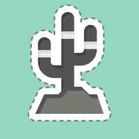 Sticker line cut Cactus. related to American Indigenous symbol. simple design editable. simple illustration vector