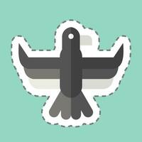 Sticker line cut Eagle. related to American Indigenous symbol. simple design editable. simple illustration vector