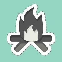 Sticker line cut Fire. related to American Indigenous symbol. simple design editable. simple illustration vector