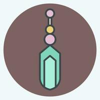 Icon Primitive Feather. related to American Indigenous symbol. color mate style. simple design editable. simple illustration vector