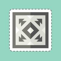 Sticker line cut Carpet. related to American Indigenous symbol. simple design editable. simple illustration vector