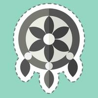 Sticker line cut Dreamcatcher. related to American Indigenous symbol. simple design editable. simple illustration vector