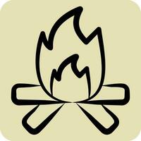 Icon Fire. related to American Indigenous symbol. hand drawn style. simple design editable. simple illustration vector