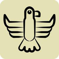 Icon Eagle. related to American Indigenous symbol. hand drawn style. simple design editable. simple illustration vector