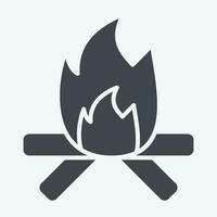Icon Fire. related to American Indigenous symbol. glyph style. simple design editable. simple illustration vector