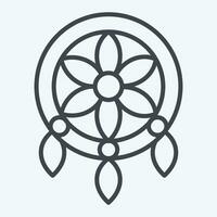 Icon Dreamcatcher. related to American Indigenous symbol. line style. simple design editable. simple illustration vector