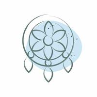 Icon Dreamcatcher. related to American Indigenous symbol. Color Spot Style. simple design editable. simple illustration vector