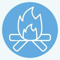 Icon Fire. related to American Indigenous symbol. blue eyes style. simple design editable. simple illustration vector