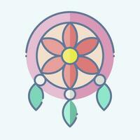 Icon Dreamcatcher. related to American Indigenous symbol. doodle style. simple design editable. simple illustration vector