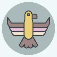 Icon Eagle. related to American Indigenous symbol. color mate style. simple design editable. simple illustration vector