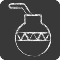 Icon Calabash. related to American Indigenous symbol. chalk Style. simple design editable. simple illustration vector