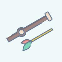 Icon Blowgun. related to American Indigenous symbol. doodle style. simple design editable. simple illustration vector