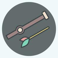 Icon Blowgun. related to American Indigenous symbol. color mate style. simple design editable. simple illustration vector