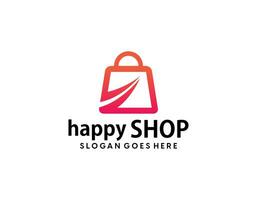 shop logo with bag icon for e commerce and store logo vector