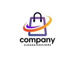 Shopping cart logo and shopping bags logo vector