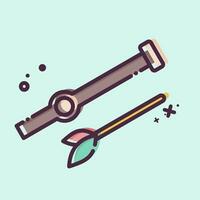 Icon Blowgun. related to American Indigenous symbol. MBE style. simple design editable. simple illustration vector